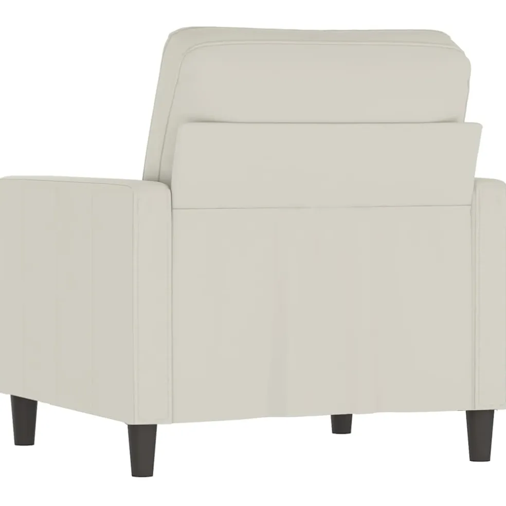 vidaXL Fauteuil 60 cm fluweel crèmekleurig