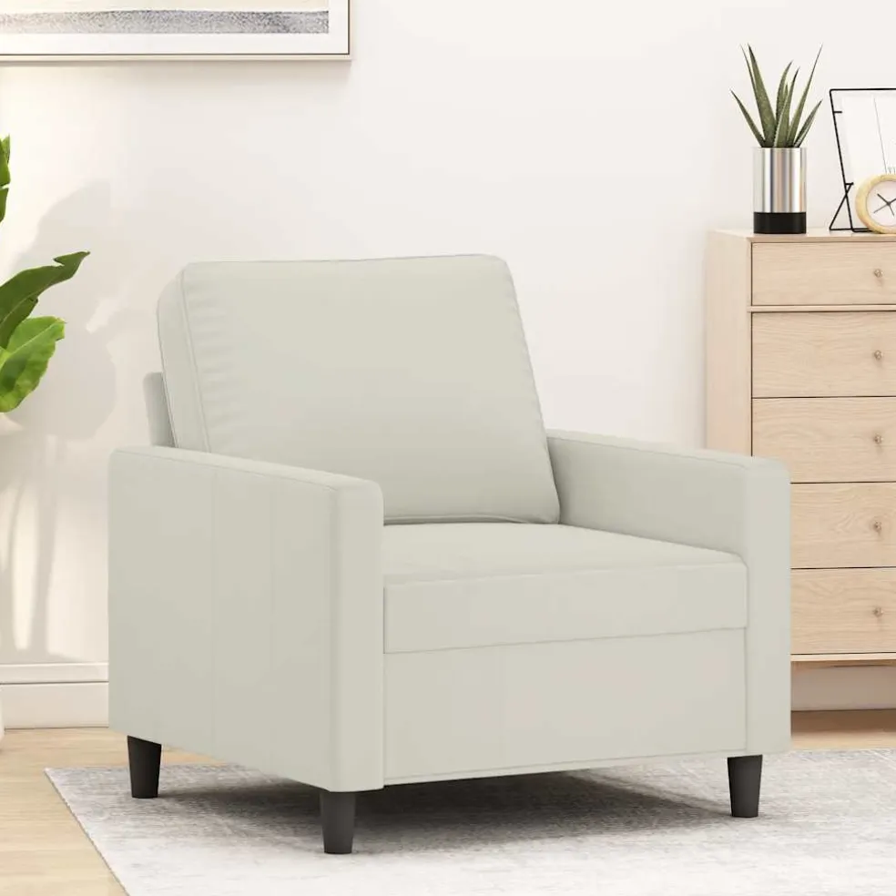 vidaXL Fauteuil 60 cm fluweel crèmekleurig