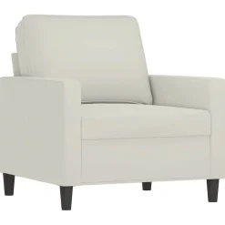 vidaXL Fauteuil 60 cm fluweel crèmekleurig
