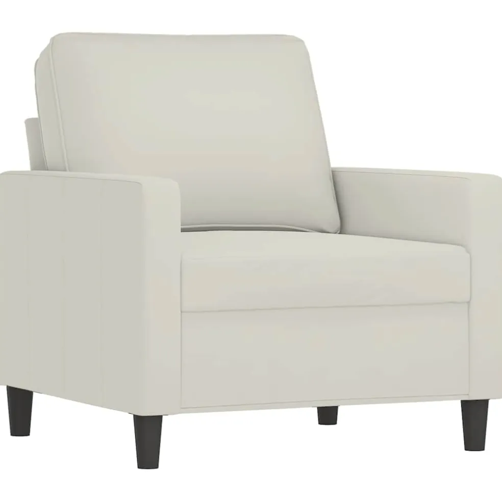 vidaXL Fauteuil 60 cm fluweel crèmekleurig