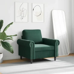 vidaXL Fauteuil 60 cm fluweel donkergroen