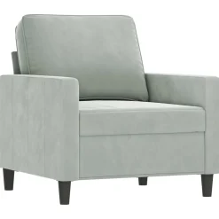 vidaXL Fauteuil 60 cm fluweel lichtgrijs