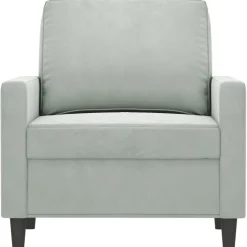 vidaXL Fauteuil 60 cm fluweel lichtgrijs
