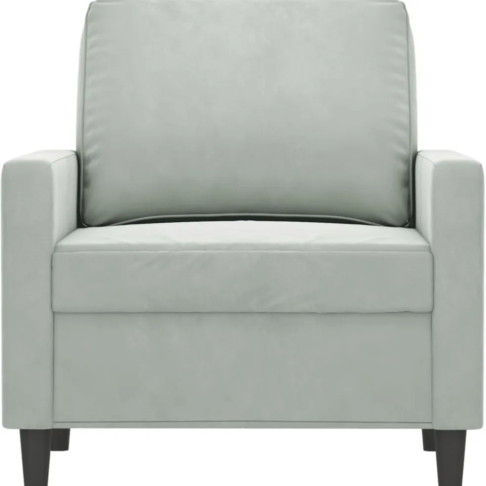 vidaXL Fauteuil 60 cm fluweel lichtgrijs