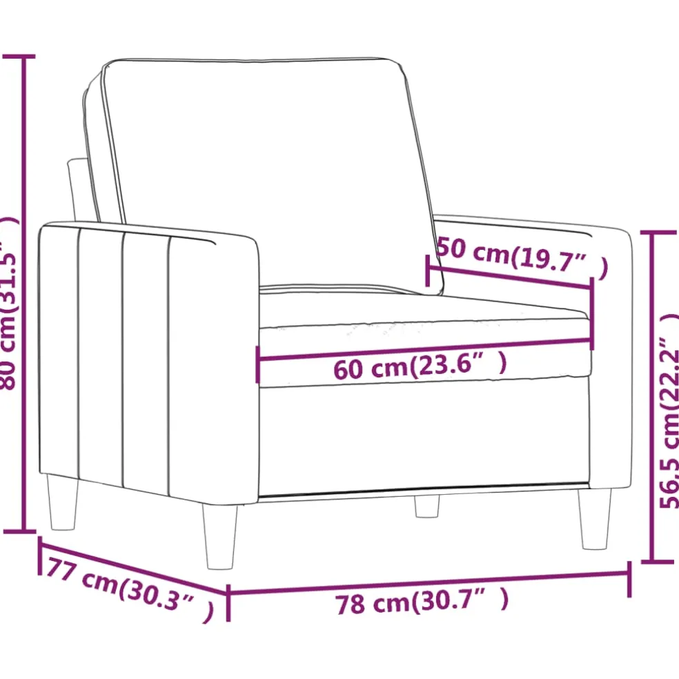 vidaXL Fauteuil 60 cm fluweel lichtgrijs