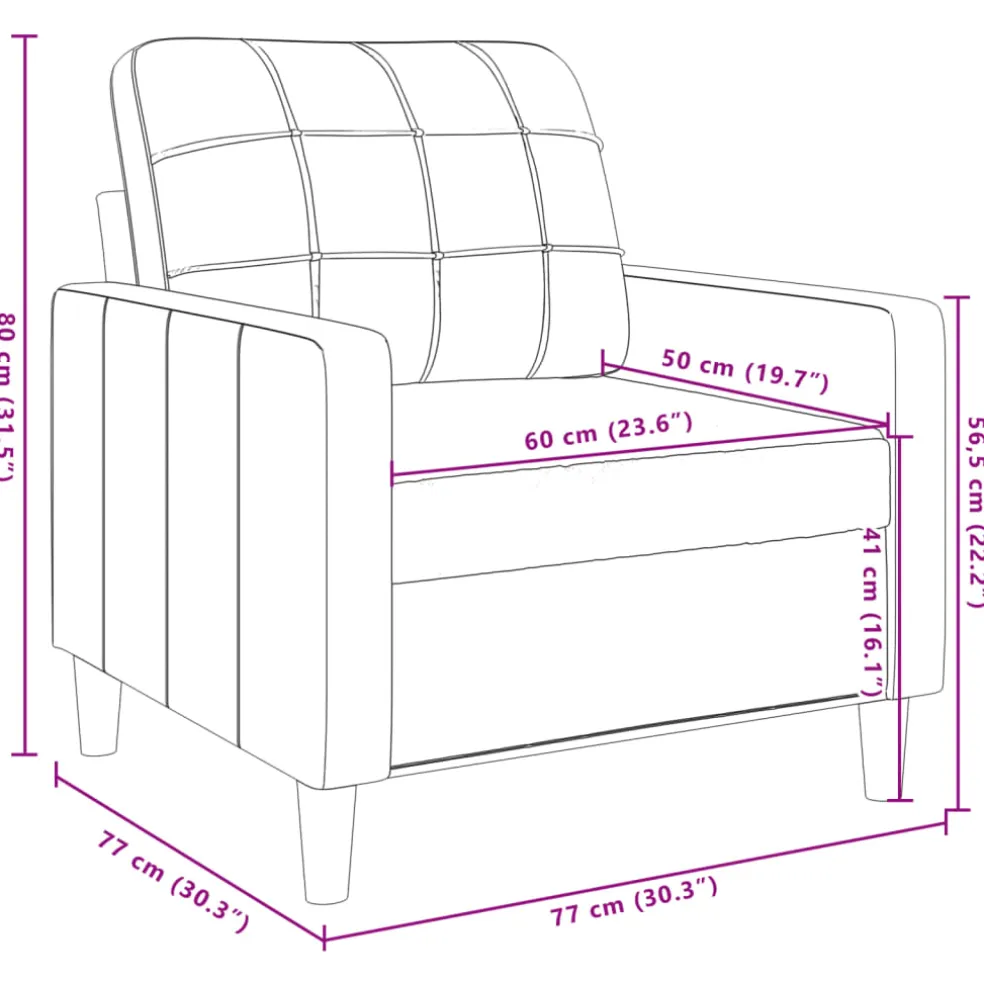 vidaXL Fauteuil 60 cm fluweel roze