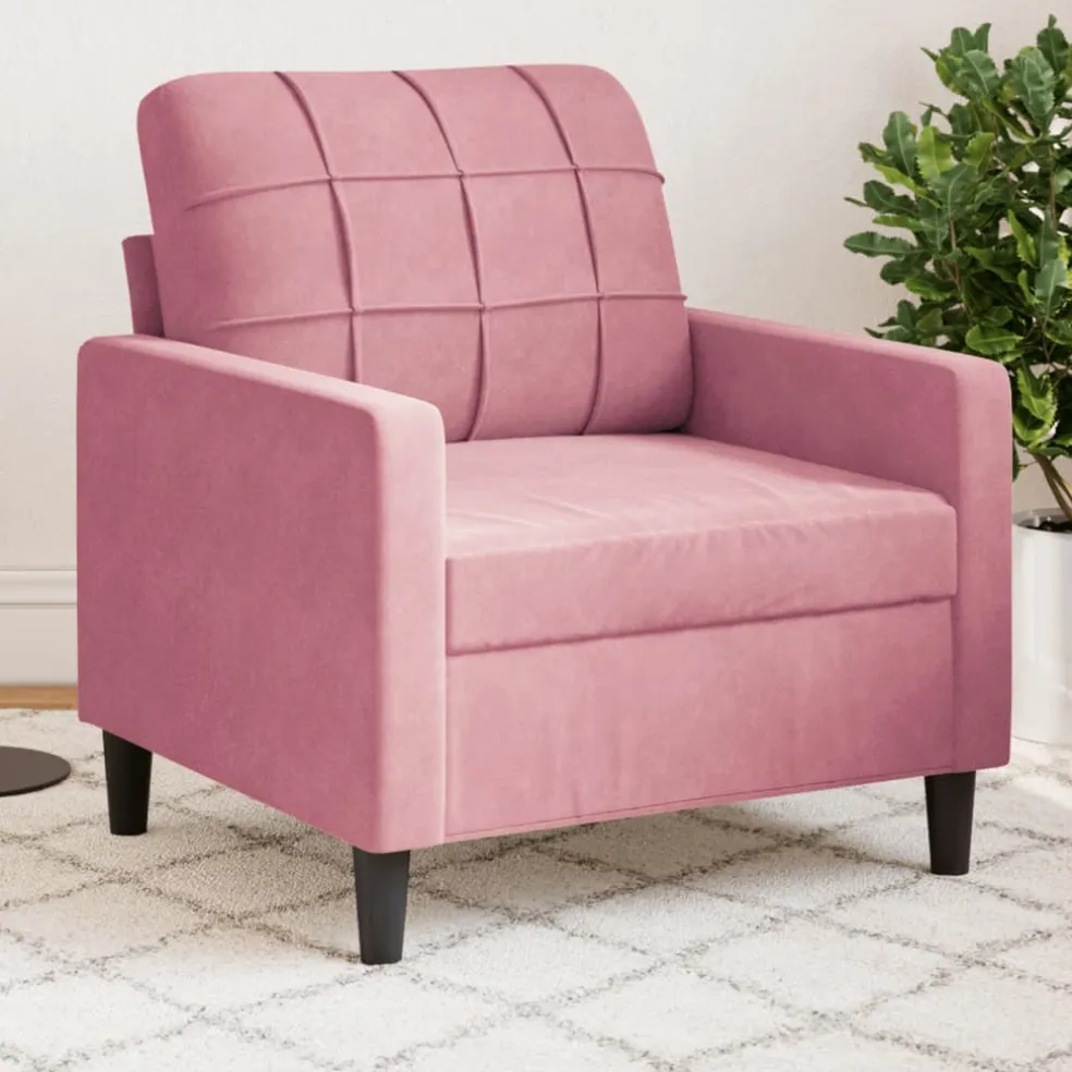 vidaXL Fauteuil 60 cm fluweel roze