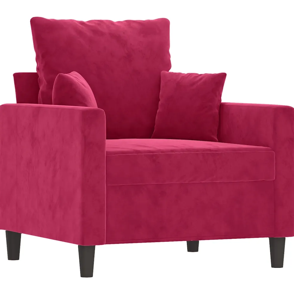 vidaXL Fauteuil 60 cm fluweel wijnrood