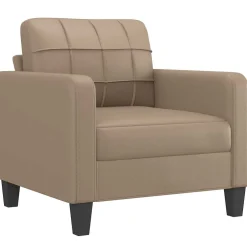 vidaXL Fauteuil 60 cm kunstleer cappuccinokleurig