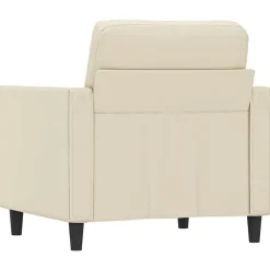 vidaXL Fauteuil 60 cm kunstleer crèmekleurig