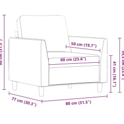 vidaXL Fauteuil 60 cm kunstleer crèmekleurig