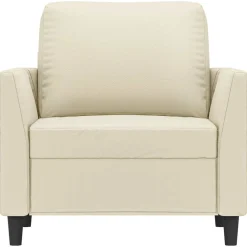 vidaXL Fauteuil 60 cm kunstleer crèmekleurig