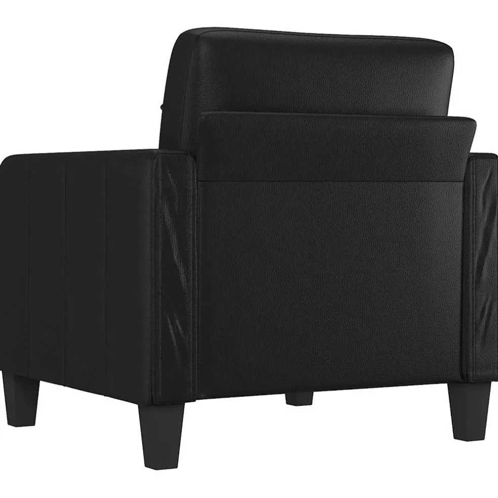 vidaXL Fauteuil 60 cm kunstleer zwart