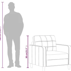vidaXL Fauteuil 60 cm kunstleer zwart