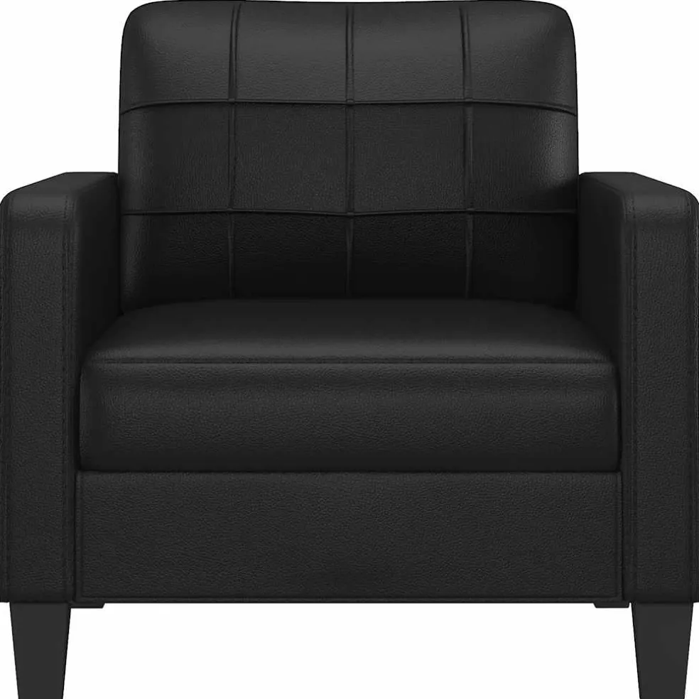 vidaXL Fauteuil 60 cm kunstleer zwart