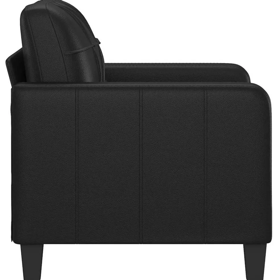 vidaXL Fauteuil 60 cm kunstleer zwart