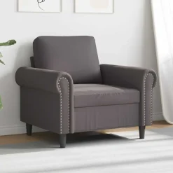 vidaXL Fauteuil 60 cm kunstleer grijs