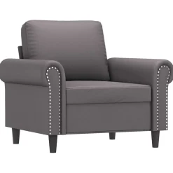 vidaXL Fauteuil 60 cm kunstleer grijs
