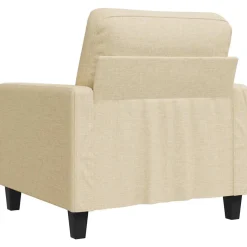 vidaXL Fauteuil 60 cm stof crèmekleurig