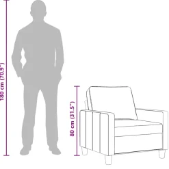 vidaXL Fauteuil 60 cm stof crèmekleurig