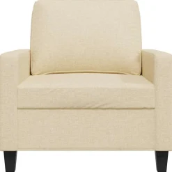 vidaXL Fauteuil 60 cm stof crèmekleurig