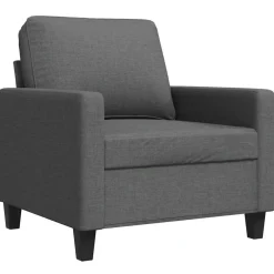 vidaXL Fauteuil 60 cm stof donkergrijs