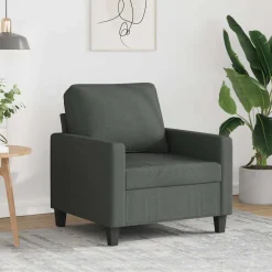 vidaXL Fauteuil 60 cm stof donkergrijs