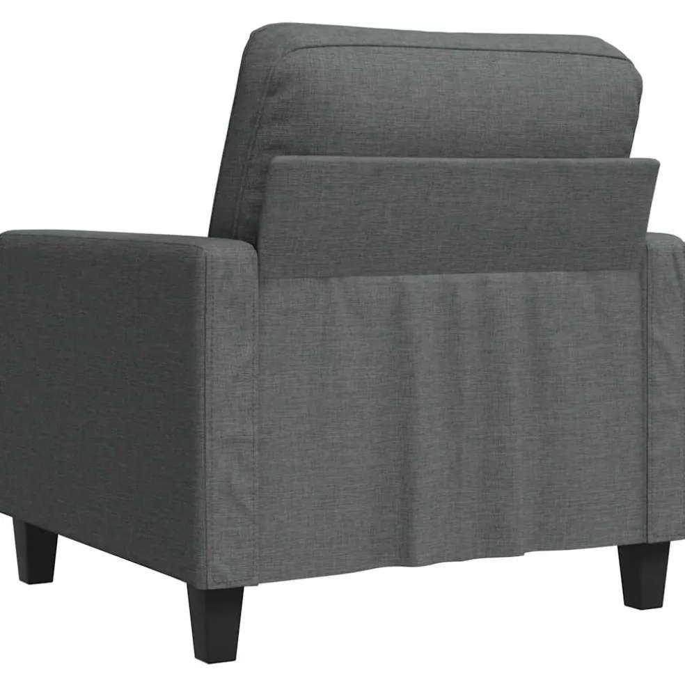 vidaXL Fauteuil 60 cm stof donkergrijs