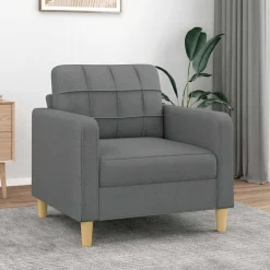 vidaXL Fauteuil 60 cm stof donkergrijs