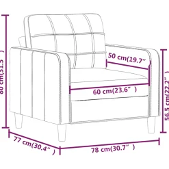 vidaXL Fauteuil 60 cm stof donkergrijs