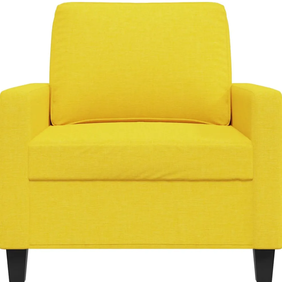 vidaXL Fauteuil 60 cm stof lichtgeel