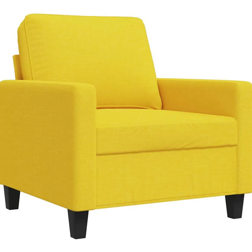 vidaXL Fauteuil 60 cm stof lichtgeel