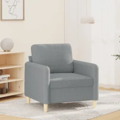 vidaXL Fauteuil 60 cm stof lichtgrijs