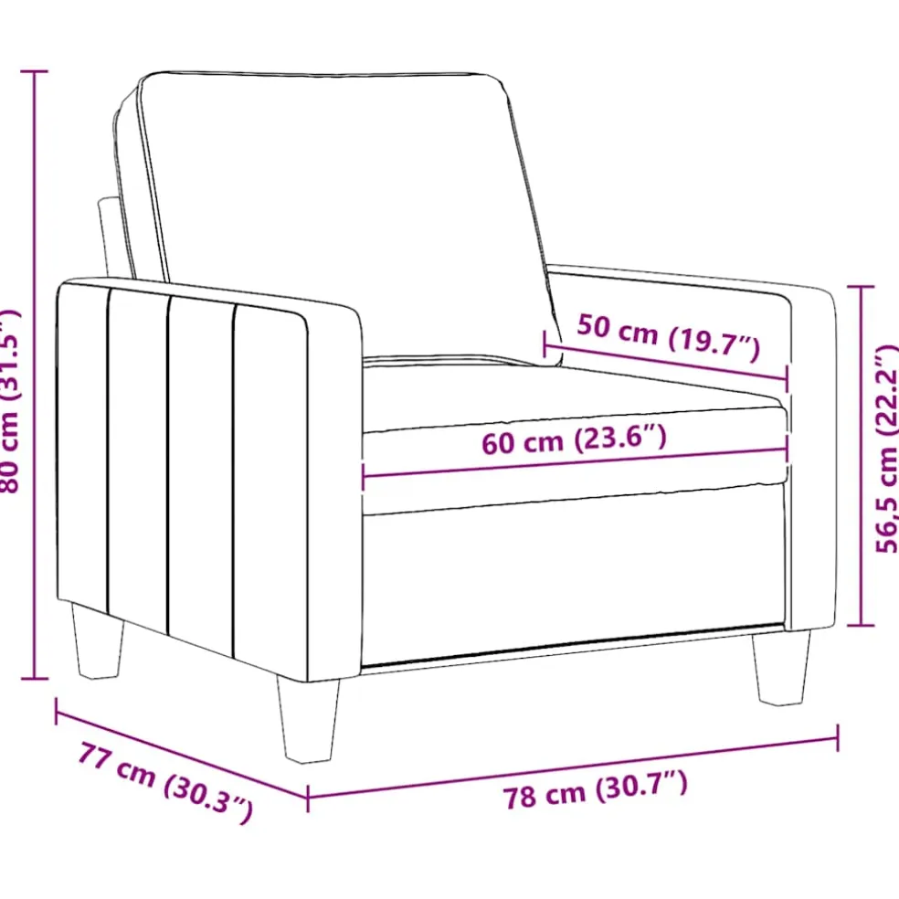 vidaXL Fauteuil 60 cm stof taupe