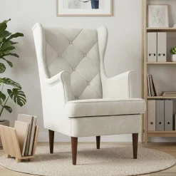 vidaXL Fauteuil Crèmekleurig Fluweel