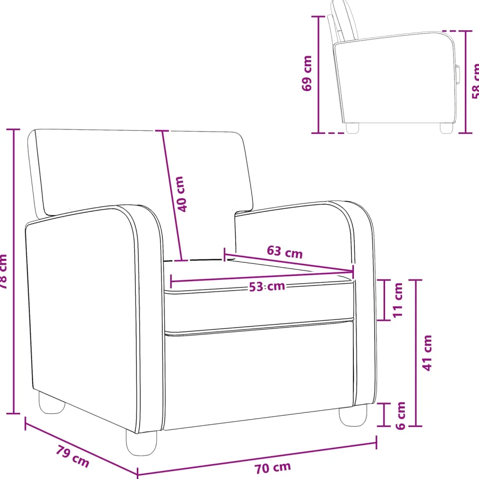 vidaXL Fauteuil Crèmekleurig Chenille