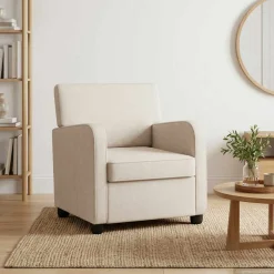 vidaXL Fauteuil Crèmekleurig Chenille