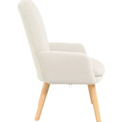 vidaXL Fauteuil Crème 63 x 67 x 94 cm Schapenstof en Triplex