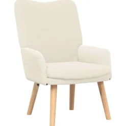 vidaXL Fauteuil Crème 63 x 67 x 94 cm Schapenstof en Triplex