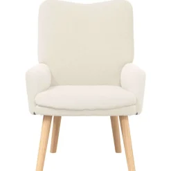 vidaXL Fauteuil Crème 63 x 67 x 94 cm Schapenstof en Triplex