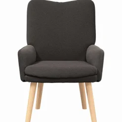 vidaXL Fauteuil Donkergrijs 63 x 67 x 94 cm Schapenstof en Triplex