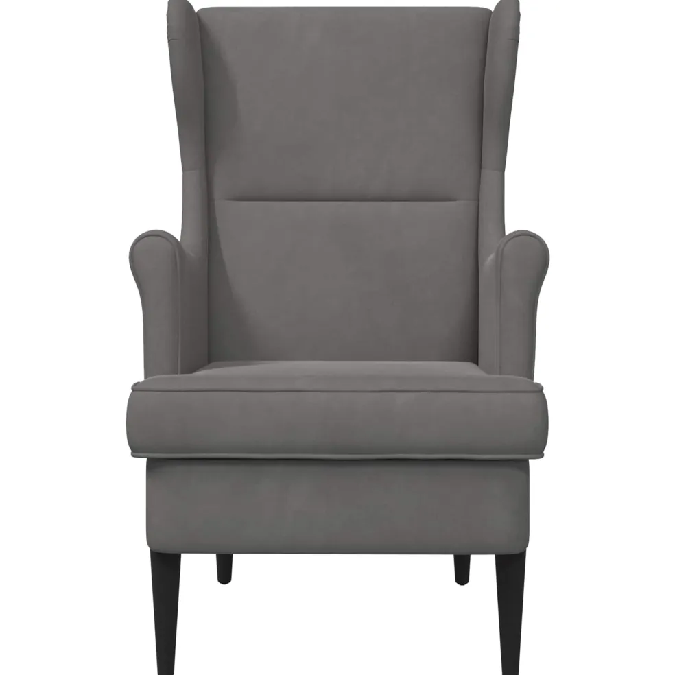 vidaXL Fauteuil Donkergrijs Fluweel