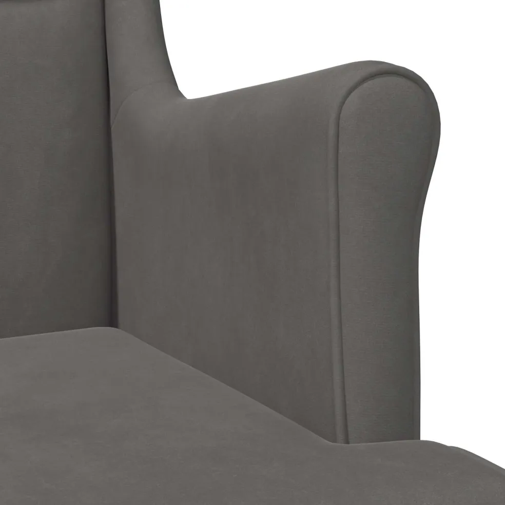 vidaXL Fauteuil Donkergrijs Fluweel