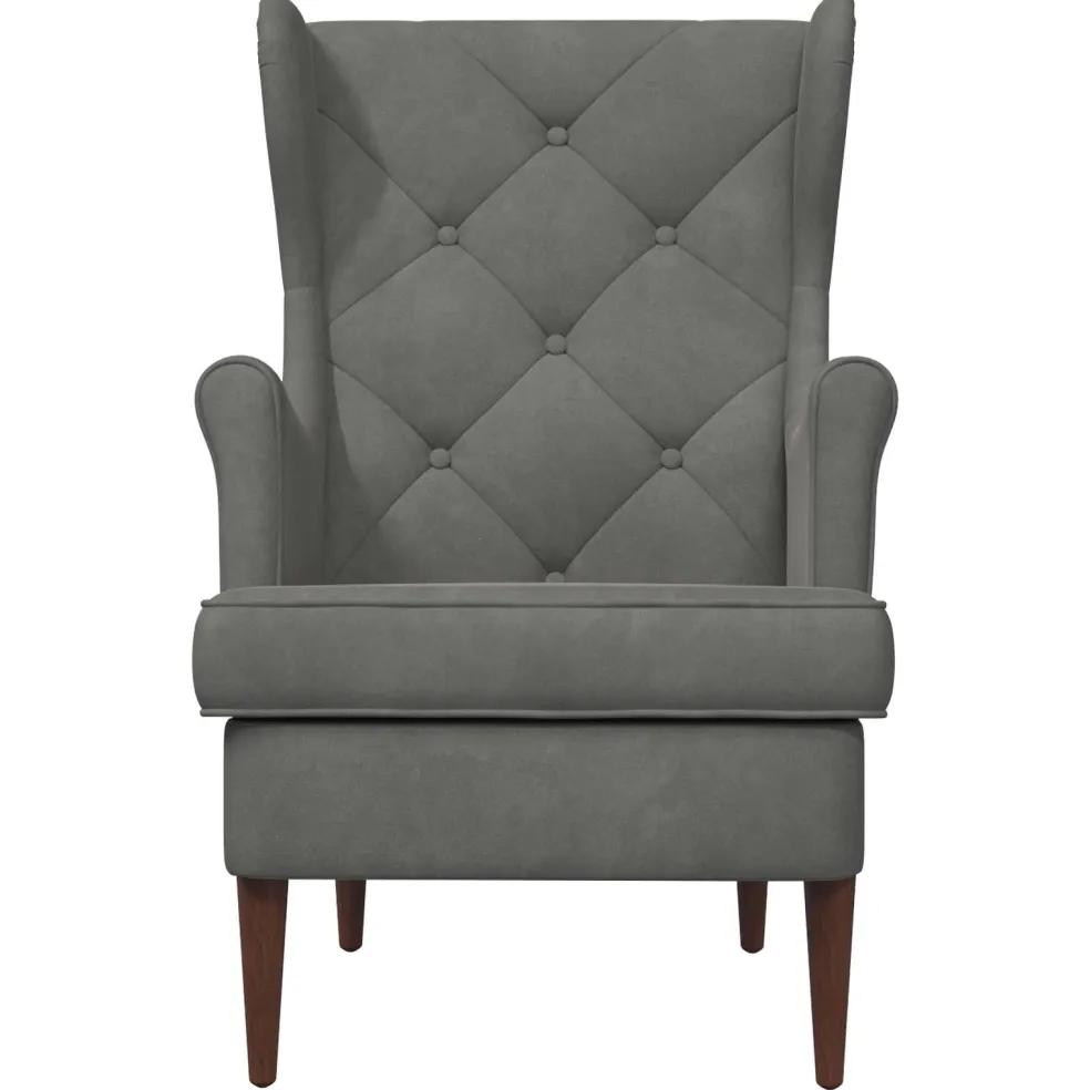 vidaXL Fauteuil Donkergrijs Fluweel
