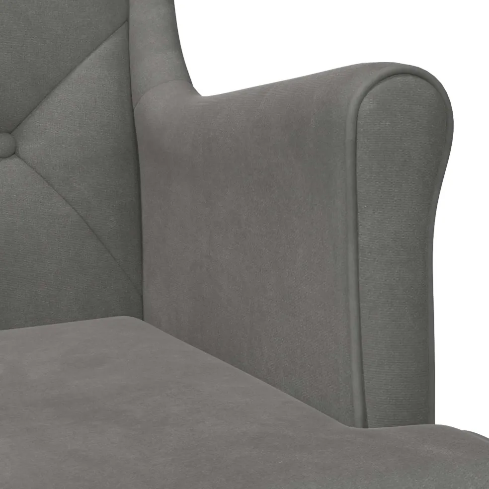 vidaXL Fauteuil Donkergrijs Fluweel