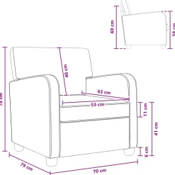vidaXL Fauteuil Donkergrijs Nep Suede Leer