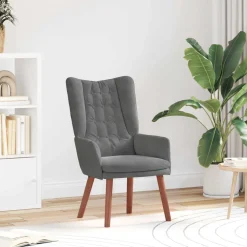 vidaXL Fauteuil Donkergrijs 63 x 67 x 94 cm Fluweel