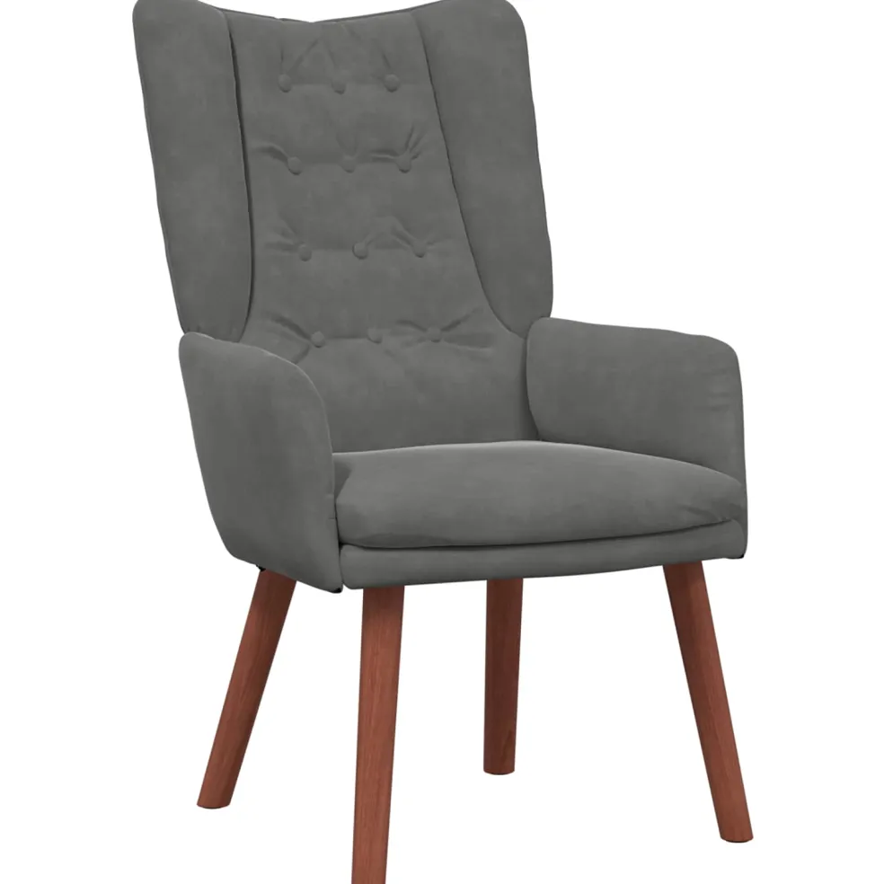 vidaXL Fauteuil Donkergrijs 63 x 67 x 94 cm Fluweel