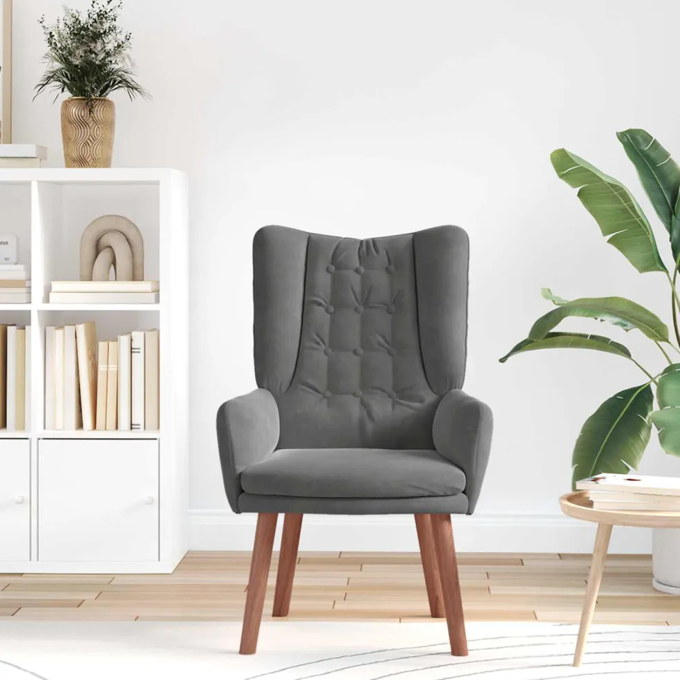 vidaXL Fauteuil Donkergrijs 63 x 67 x 94 cm Fluweel