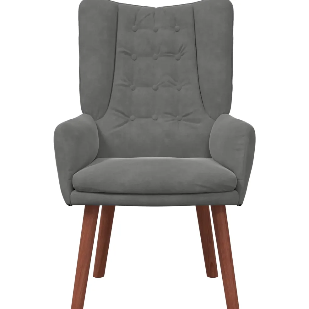 vidaXL Fauteuil Donkergrijs 63 x 67 x 94 cm Fluweel